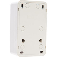 Вертикальный блок: одноклавишный выключатель c подсветкой + розетка с заземлением, белый UNIVersal Олимп О0039