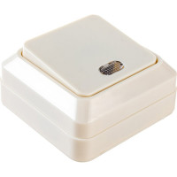 Одноклавишный выключатель с подсветкой, бежевый UNIVersal Олимп Б-О0121