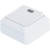 Одноклавишный выключатель с подсветкой, белый UNIVersal Олимп О0121