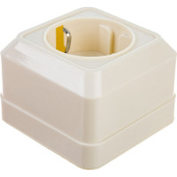 Розетка с заземлением, бежевая UNIVersal Олимп Б-О0028