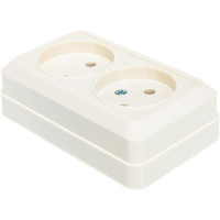 Двойная розетка без заземления, бежевая UNIVersal Олимп Б-О0102