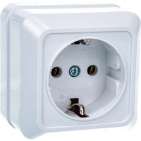 Розетка с заземлением, белая UNIVersal Олимп О0028