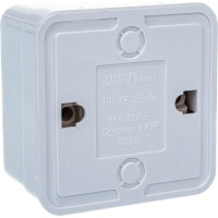 Розетка с заземлением, белая UNIVersal Олимп О0028