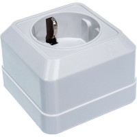 Розетка с заземлением, белая UNIVersal Олимп О0028