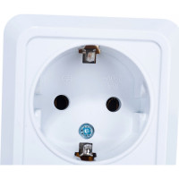 Двойная розетка с заземлением, белая UNIVersal Олимп О0128