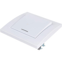 Одноклавишный выключатель с подсветкой, белый UNIVersal Бриллиант 7947397