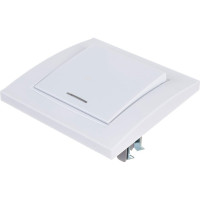 Одноклавишный выключатель с подсветкой, белый UNIVersal Бриллиант 7947397