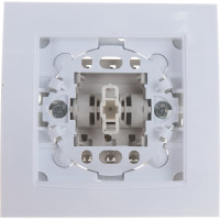 Одноклавишный проходной выключатель, белый UNIVersal Бриллиант 7947373