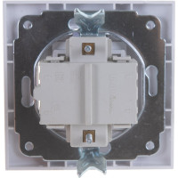 Одноклавишный проходной выключатель с подсветкой, белый UNIVersal Бриллиант 7947380