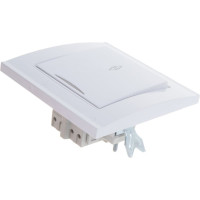 Одноклавишный проходной выключатель с подсветкой, белый UNIVersal Бриллиант 7947380