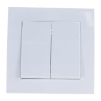 Двухклавишный выключатель, белый UNIVersal Бриллиант 7947403