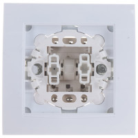 Двухклавишный выключатель, белый UNIVersal Бриллиант 7947403