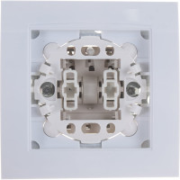 Двухклавишный выключатель с подсветкой, белый UNIVersal Бриллиант 7947410