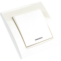 Одноклавишный выключатель с подсветкой, слоновая кость UNIVersal Бриллиант 7948615