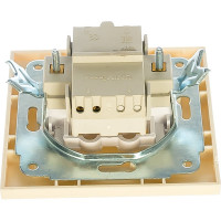 Одноклавишный проходной выключатель, слоновая кость UNIVersal Бриллиант 7948592