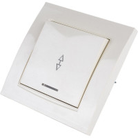 Одноклавишный проходной выключатель с подсветкой, слоновая кость UNIVersal Бриллиант 7948608