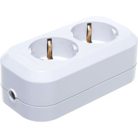 Колодка с заземлением, 2 гнезда, AБС-пластик UNIVersal E302