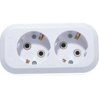 Колодка с заземлением, 2 гнезда, AБС-пластик UNIVersal E302