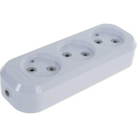 Колодка без заземления, 3 гнезда, AБС-пластик UNIVersal E203