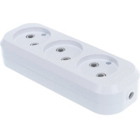Колодка без заземления, 3 гнезда, AБС-пластик UNIVersal E203