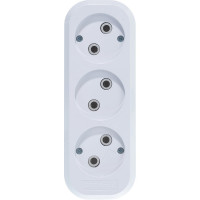 Колодка без заземления, 3 гнезда, AБС-пластик UNIVersal E203