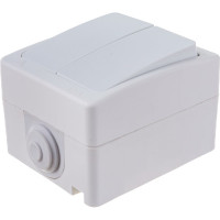 Двухклавишный выключатель IP-54, белый UNIVersal Аллегро 5563491