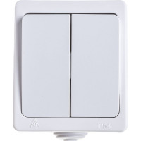 Двухклавишный выключатель IP-54, белый UNIVersal Аллегро 5563491