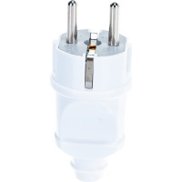 Прямая вилка с/з, белая 16А 250В UNIVersal А101