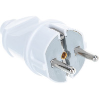 Прямая вилка с/з, белая 16А 250В UNIVersal А101