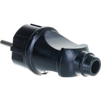 Прямая вилка с/з, черная 16А 250В UNIVersal А1010