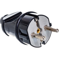 Прямая вилка с/з, черная 16А 250В UNIVersal А1010