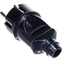 Прямая вилка с/з, черная 16А 250В UNIVersal А1010