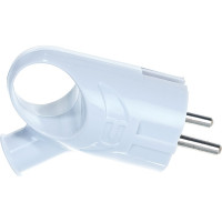 Угловая вилка с ушком, с/з, белая 16А 250В UNIVersal А112