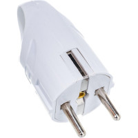 Угловая вилка с ушком, с/з, белая 16А 250В UNIVersal А112