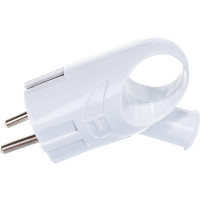 Угловая вилка с ушком, с/з, белая 16А 250В UNIVersal А112