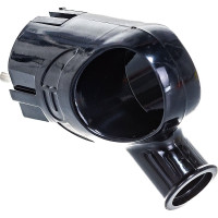 Угловая вилка с ушком, с/з, черная 16А 250В UNIVersal А0112