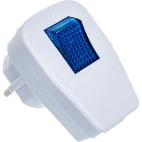 Вилка с выключателем UNIVersal с/з, белая 16А 250В 0056