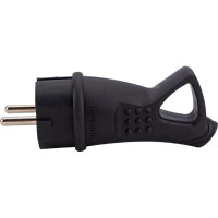 Угловая однофазная вилка с ушком, каучук UNIVersal 0003