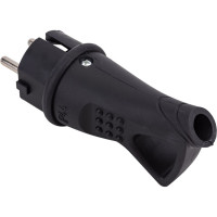 Угловая однофазная вилка с ушком, каучук UNIVersal 0003