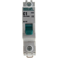 Автоматический выключатель (АВ) DEKraft ВА-101, 1 Р, хар-ка C, 1 А, 4.5 кА 11049DEK