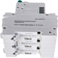 Автоматический выключатель (АВ) DEKraft ВА-101 3 Р, тип C, 10 А, 4.5 кА 11077DEK