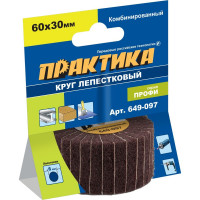 Круг лепестковый комбинированный с оправкой (60х30 мм) ПРАКТИКА 649-097