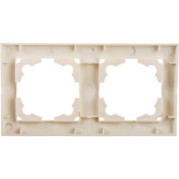 Двухместная горизонтальная  рамка UNIVersal Бриллиант слоновая кость 7948684