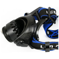 Налобный аккумуляторный фонарь Ultraflash E150 220В, черный, CREE 3Вт, фокус, 2 аккум. 18650, 3 режима 12188