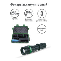 Аккумуляторный фонарь Ultraflash E142 220В, черный, CREE 3Вт, фокус, 3 режима, 18650 12187