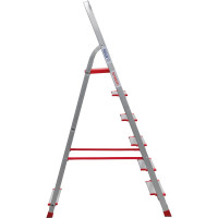 Профессиональная стремянка Новая Высота 6 ступеней с шириной 130 мм, Max нагр. 225 кг, 2К башмаки, 5110106