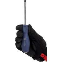 Силовая шлицевая отвертка (Slotted, 6.5 x100 мм, держатель) МАСТАК 040-65102H