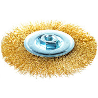 Щетка плоская витая латунированная для УШМ (125 мм; М14) MATRIX 74651