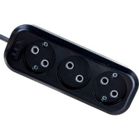 Сетевой удлинитель, черный У3-О-05 3-местный б/з, 250В, 10А, 5м LUX 4606400418955