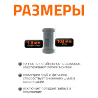 Муфта двухраструбная HTMM 40 Ostendorf 111510